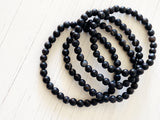 Black Agate Single Beaded Bracelet