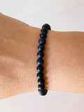 Black Agate Single Beaded Bracelet