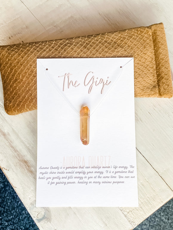 The Gigi Necklace Orange Aura Quartz
