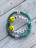 Green Bestie Sister Emoji Bracelet