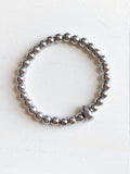 Dainty Hematite Single Beaded Bracelet