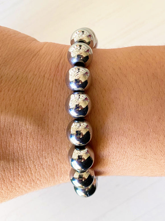 Chunky Bead Hematite Bracelet