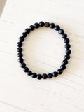 Black Agate Single Beaded Bracelet