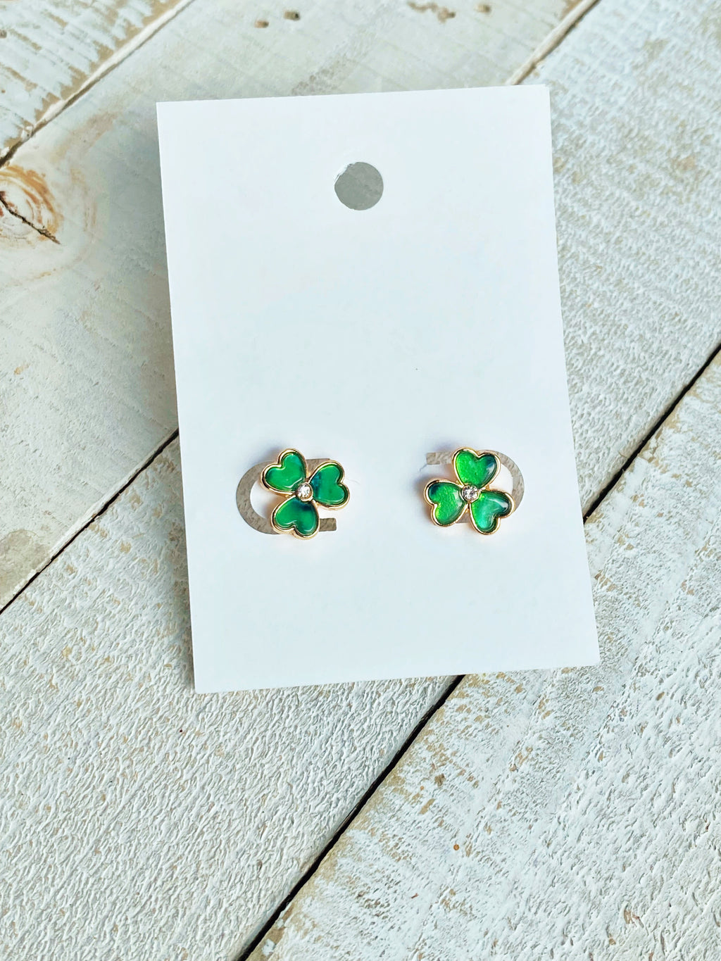 Heart Clover Stud Earrings